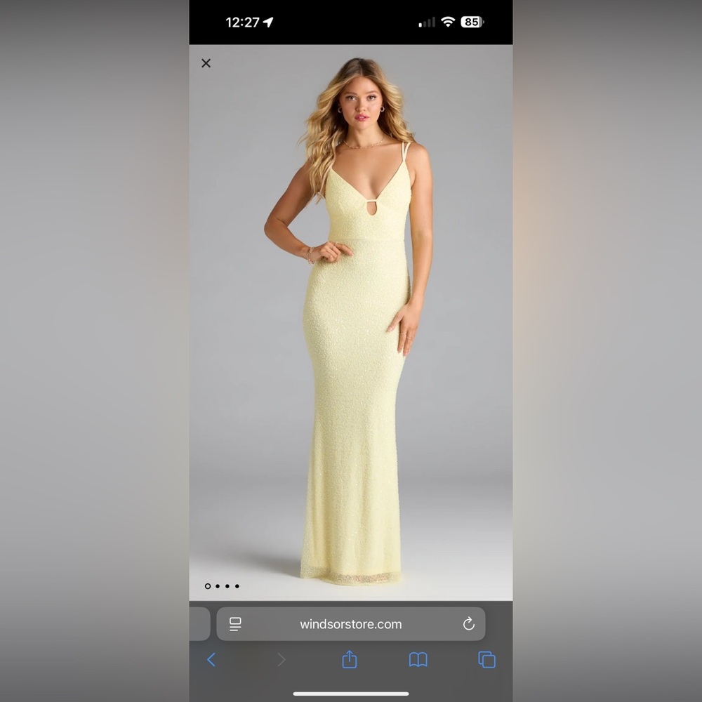 Yellow Beaded Windsor Prom/Formal Dress
